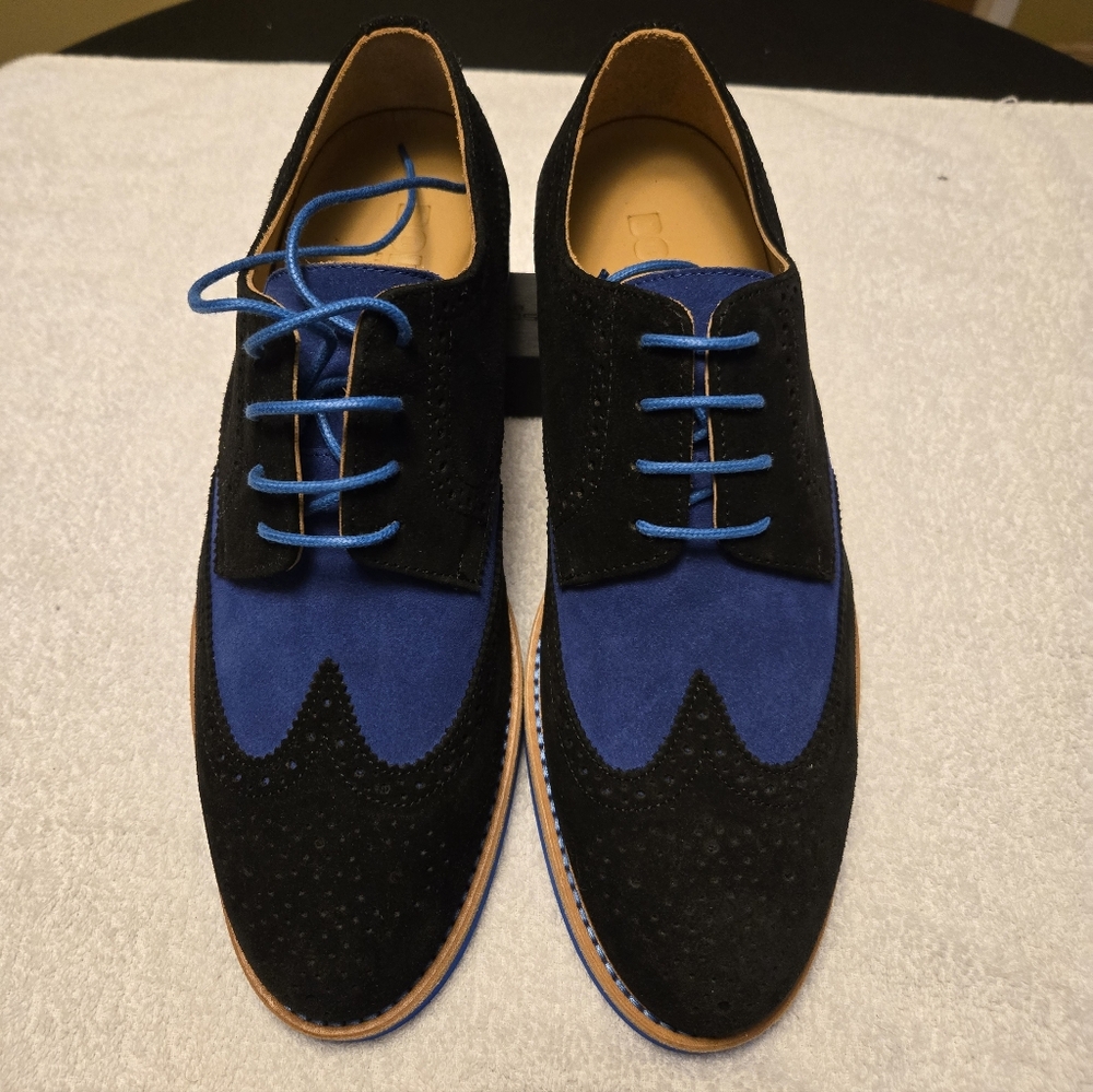 BOLD! by Soxy, Stylish Black&blue Suede wingtips. NWOT